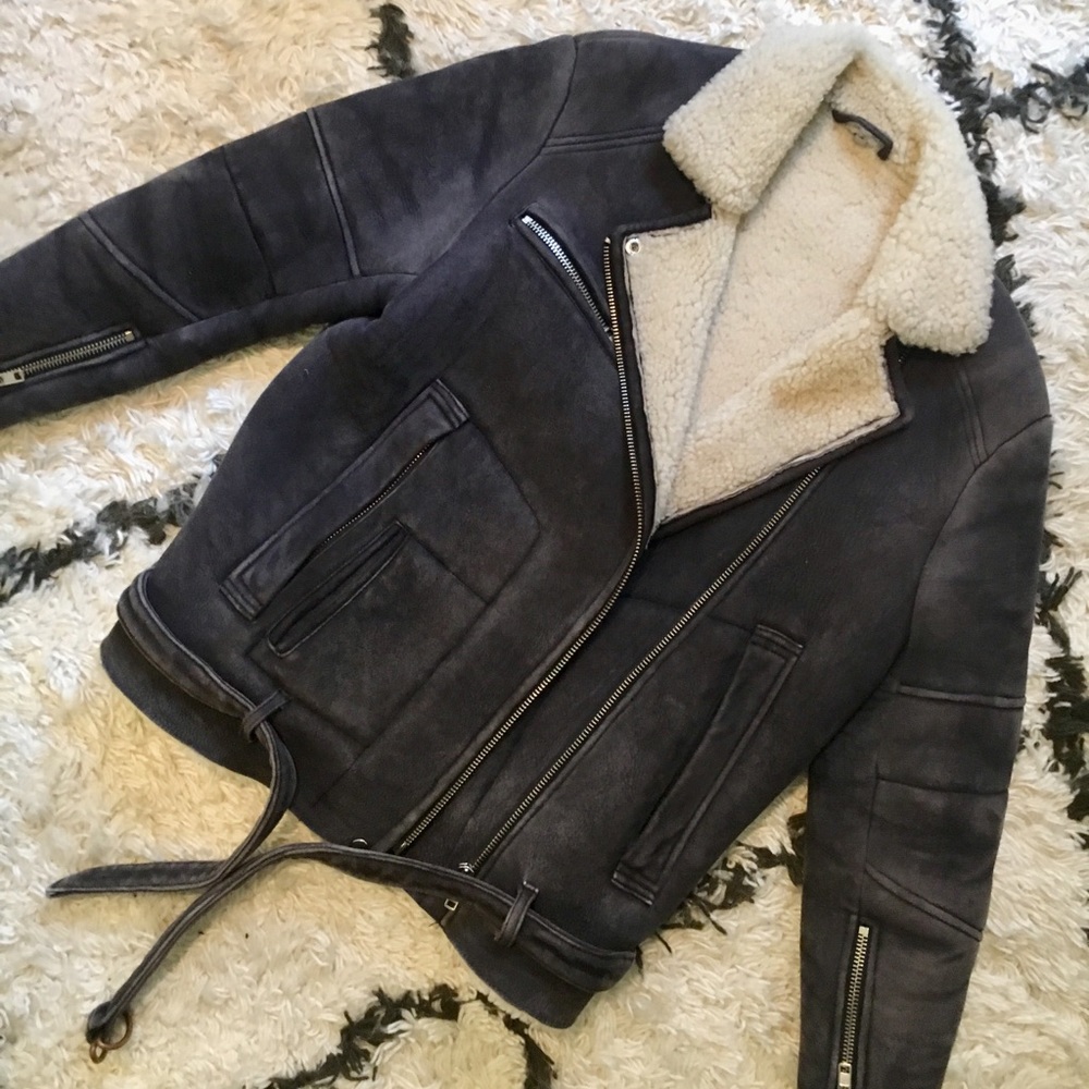 IRO SHEARLING JACKET / NAVY